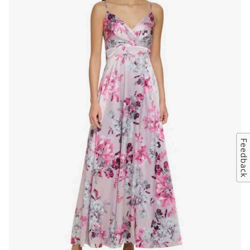 Vince Camuto Pink and White Floral Maxi Dress